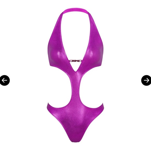 🤍 Skims Swim metallic halter monokini - Picture 2 of 4